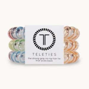 Teleties Hairbands 3pk- Rainbow Rope |New In Packaging|Strong Grip|LARGE